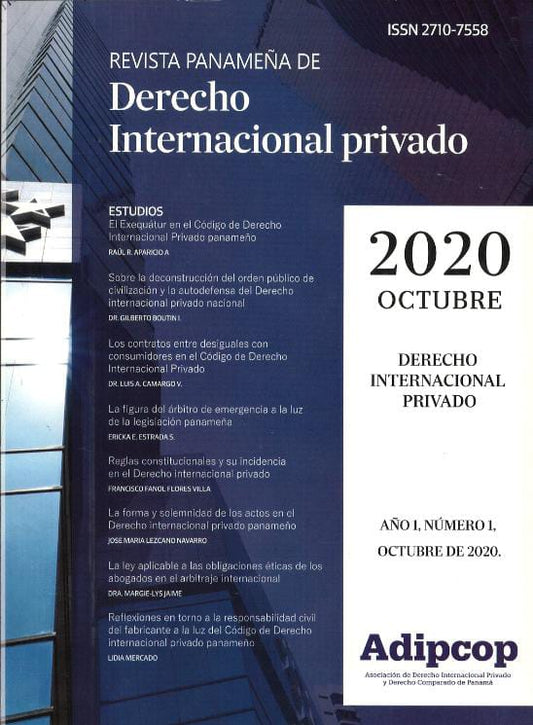 REVISTA PANAMEÑA DERECHO INTERNACIONAL PRIVADO