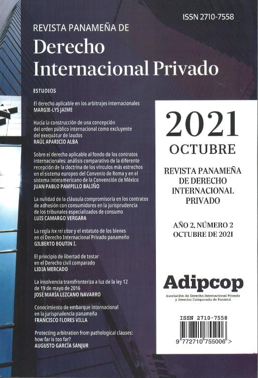 REVISTA PANAMEÑA DE DERECHO INTERNACIONAL PRIVADO